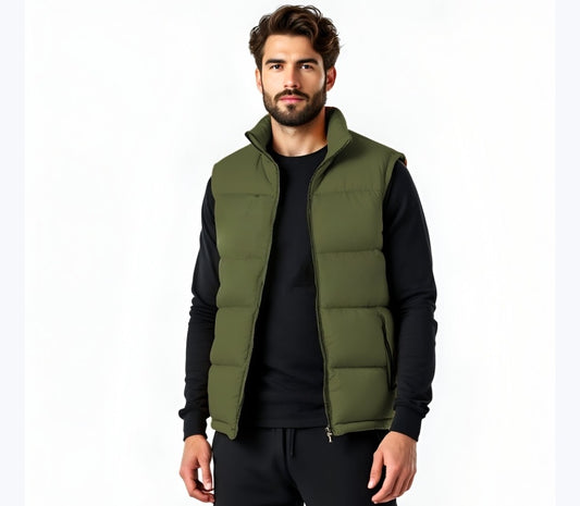 VA puffer vest in olive