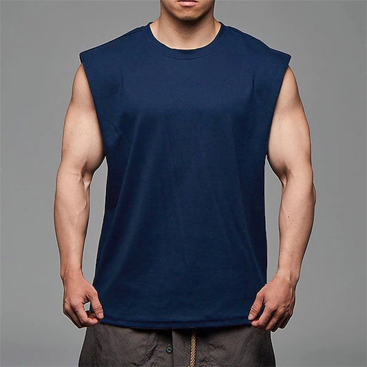 Sleeveless blank Tank Top in Dark-blue